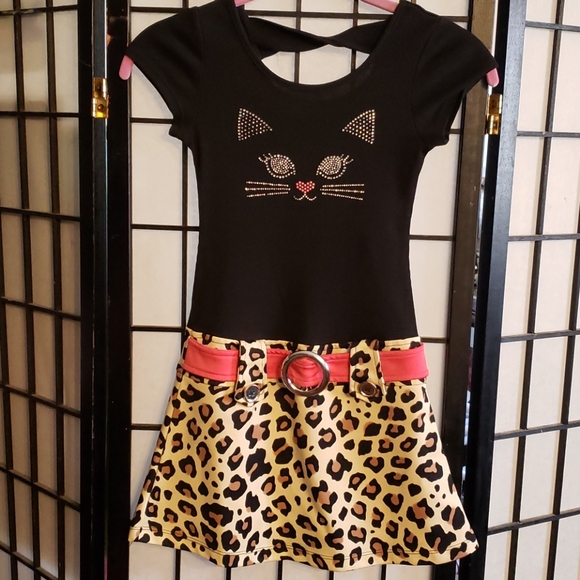 Other - Cute dress jazzy kitten face & animal print